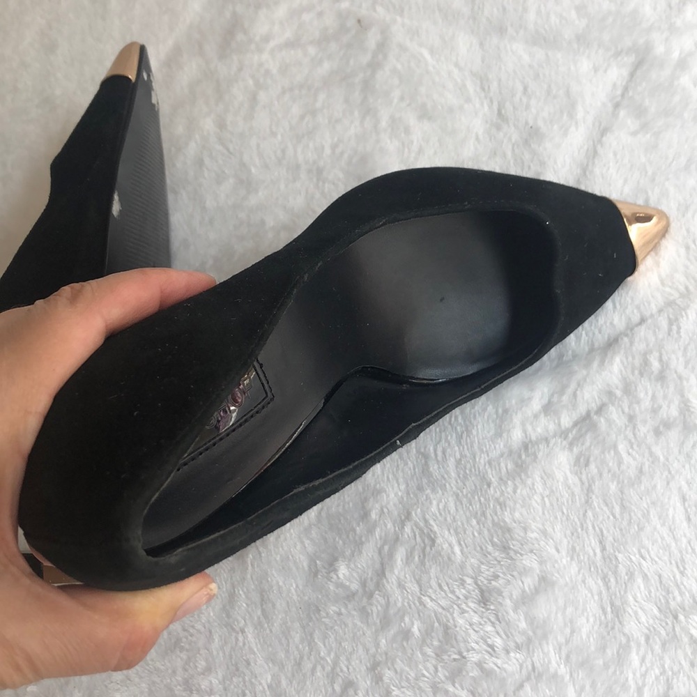 Topshop Black Suede High Heels Size 39 8.5 - Picture 5 of 15